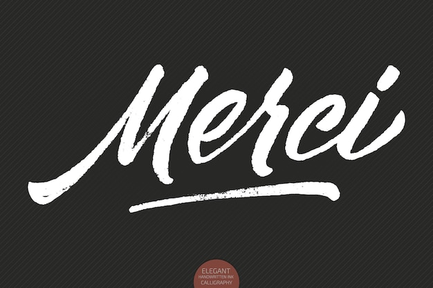 Free Vector grunge hand drawn lettering merci