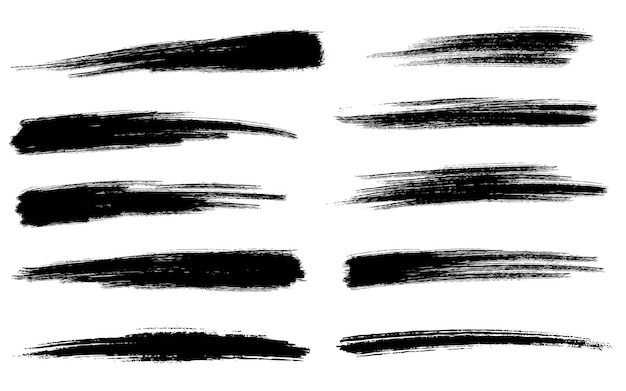 Free Vector grunge ink brush strokes collection