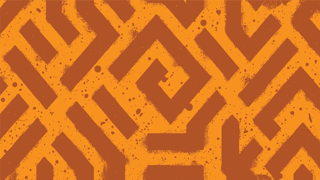 Free Vector grunge maze orange geometric background