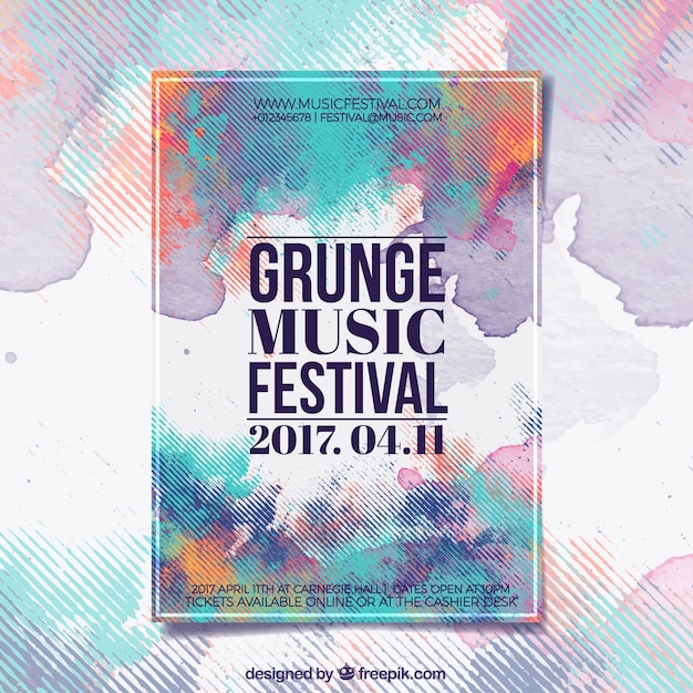 Grunge poster of music festival