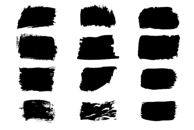 Grunge Square Black Brush Strokes