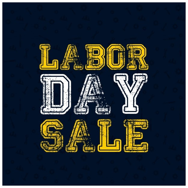 Free Vector grunge typography labor day sale poster