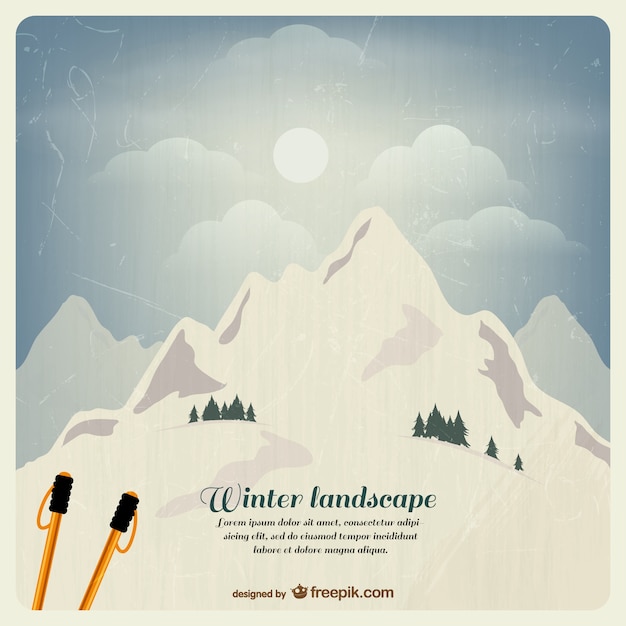 Free Vector grunge winter landscape