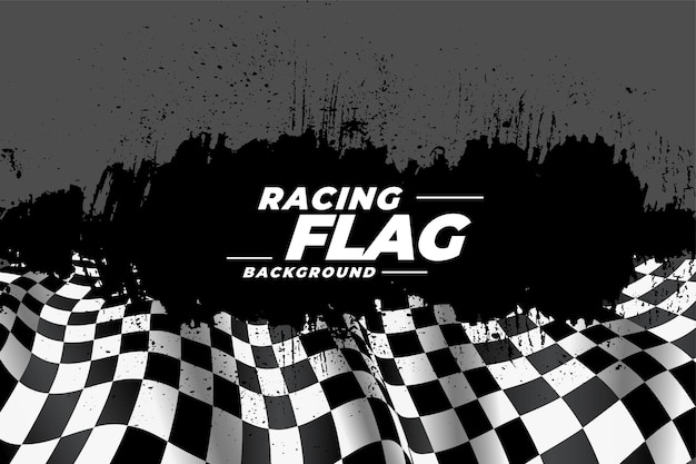 Free vector grungy style rally flag background for motor or auto sport