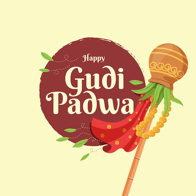 Gudi padwa in flat design