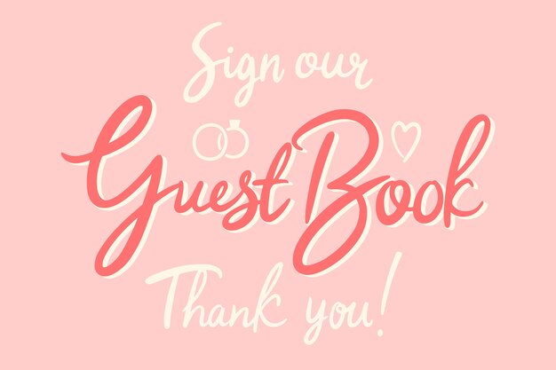 Guest book lettering design