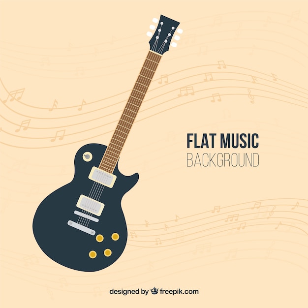 Free vector guitar background in flat design