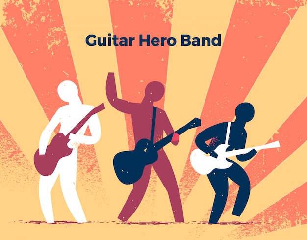 Free Vector guitar band characters