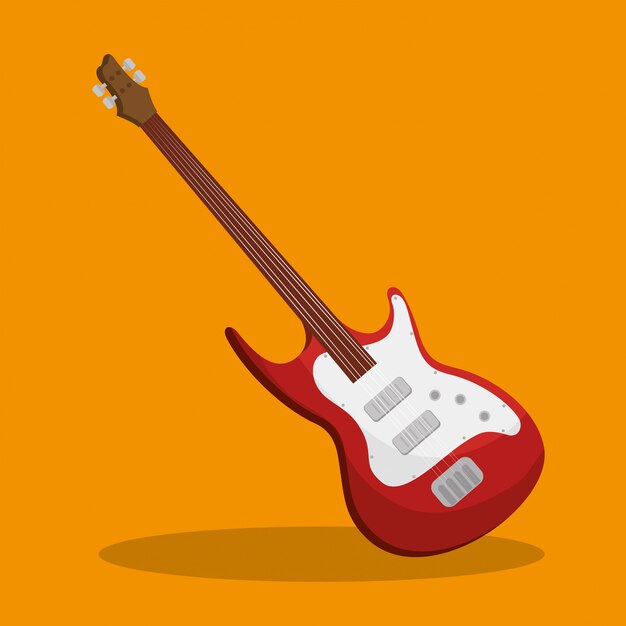 guitar electric instrument isolated illustration