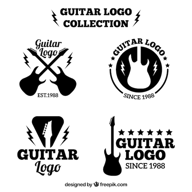 Free Vector guitar logos set