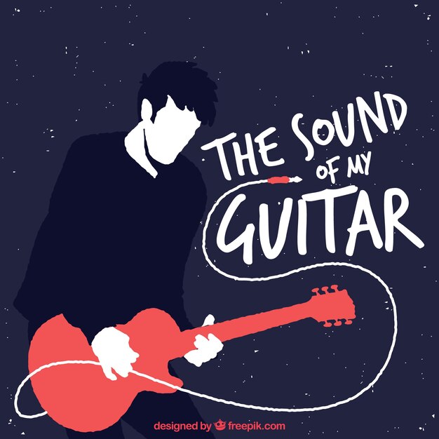 Guitarist background in flat design