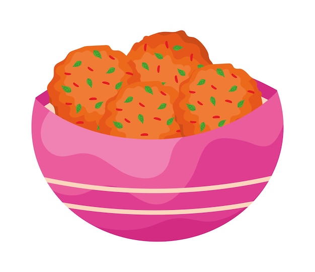 Free Vector gulab jamuna in bowl