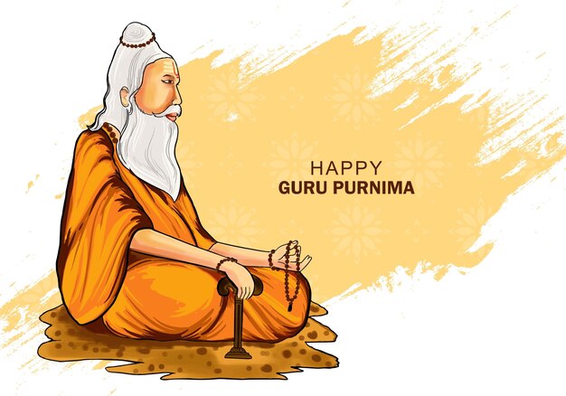 Guru purnima celebration holiday card background