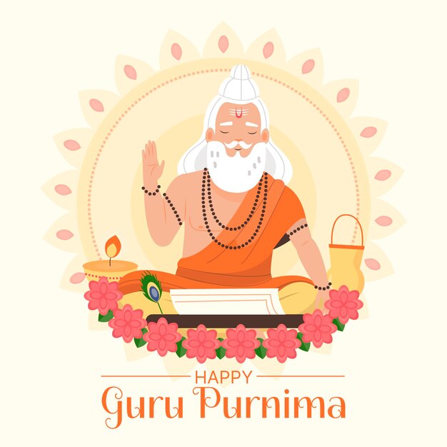 Guru purnima celebration illustration