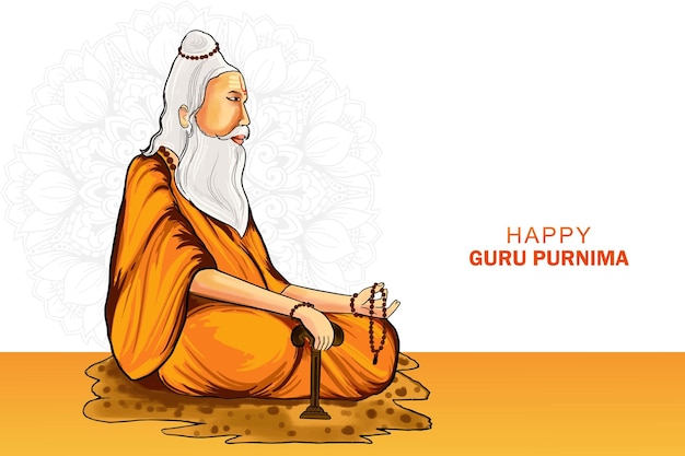 Guru Purnima festival celebrated in India holiday background