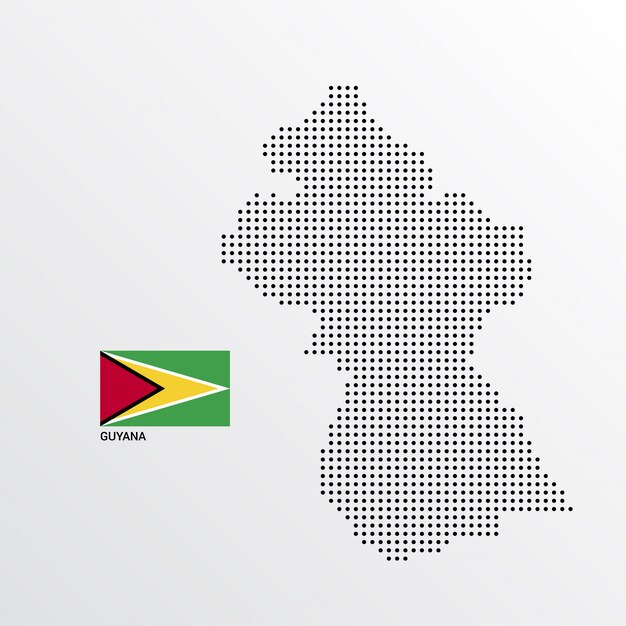 Free Vector guyana map design with flag and light background vector 