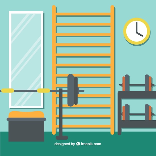 Free Vector gym background with different machines to exercise