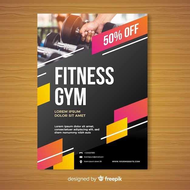 Free Vector gym brochure template