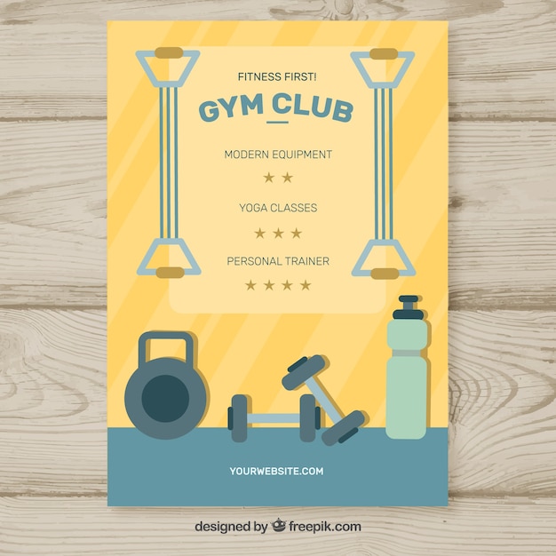 Free Vector gym center flyer with different activities