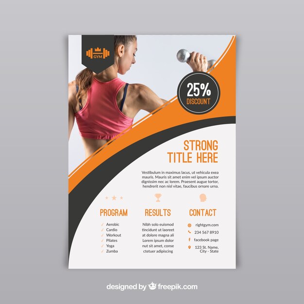 Free Vector gym center flyer with different activities