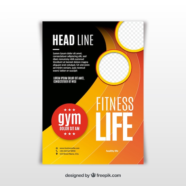 Free Vector gym center flyer with different activities