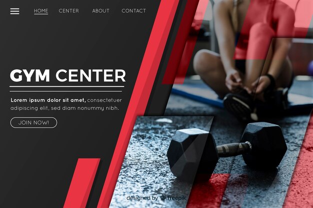 Gym center gym promotion landing page