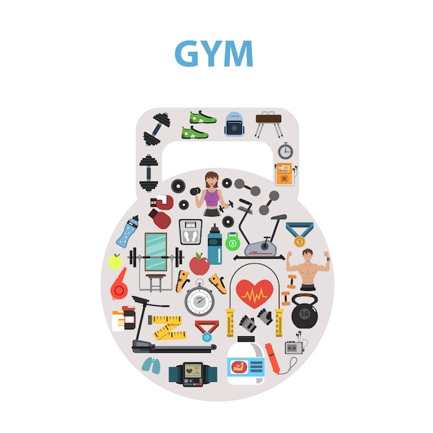 Free Vector gym concept flat