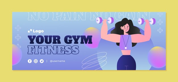 Gym facebook cover template design