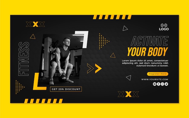 Gym facebook post template design