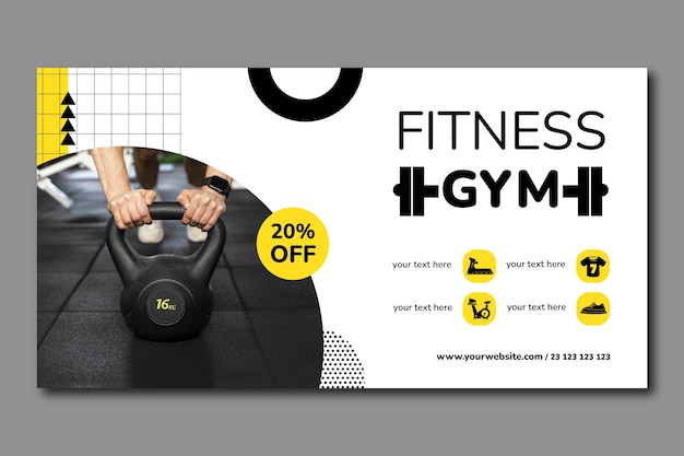 Gym facebook post template design