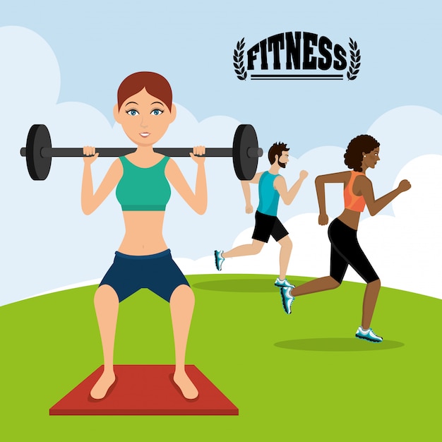 Free Vector gym and fitness lifestyle