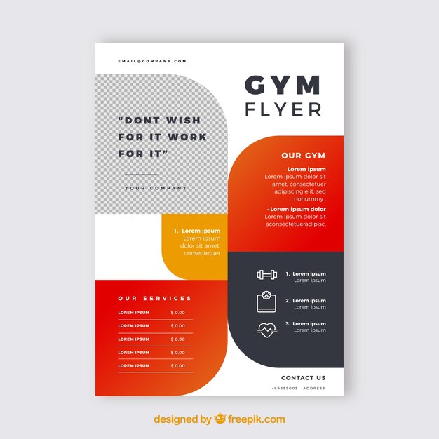 Free Vector gym flyer template