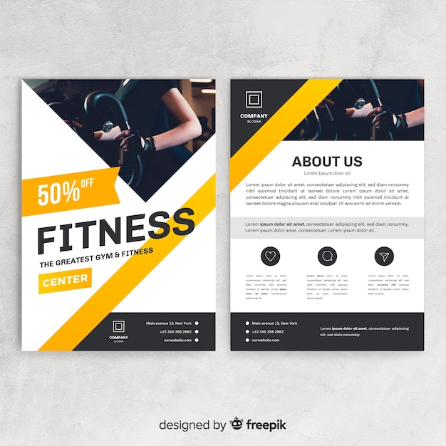 Free Vector gym flyer template