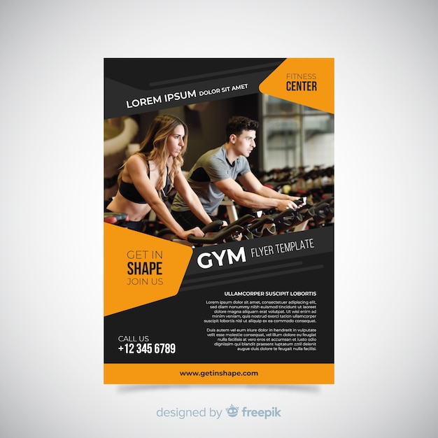 Free Vector gym flyer template