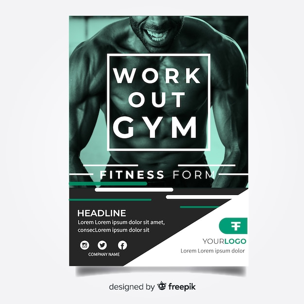 Free vector gym flyer template