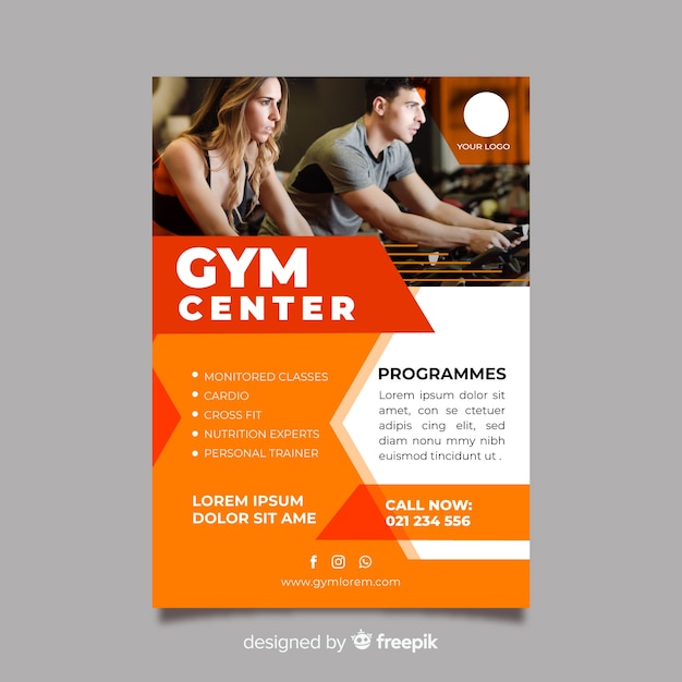 Free Vector gym flyer template