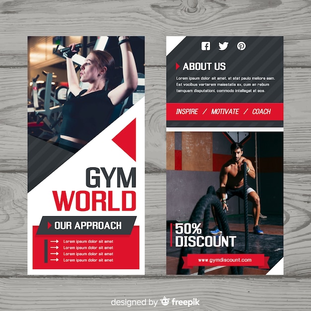 Free Vector gym flyer template