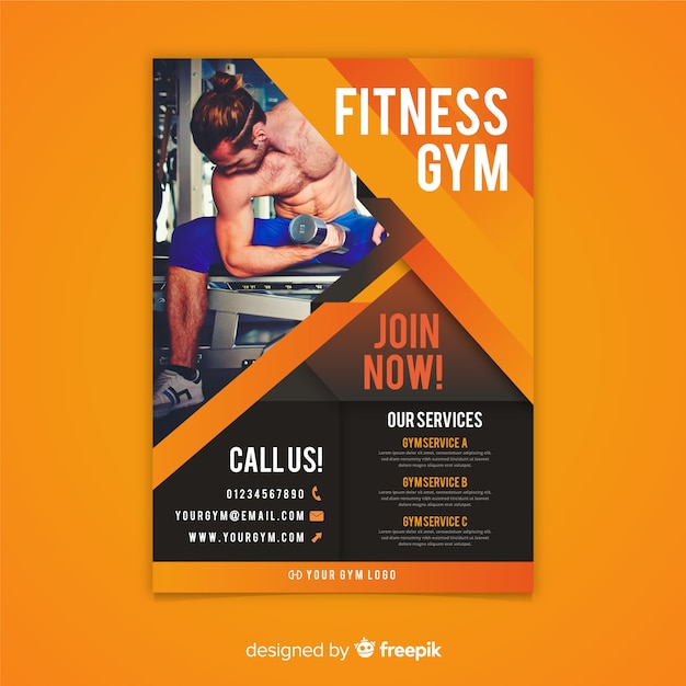 Free Vector gym flyer template