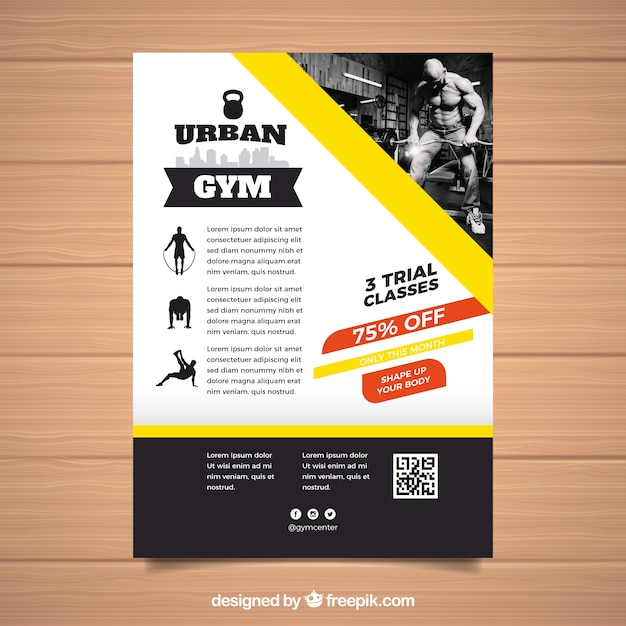 Free Vector gym flyer template