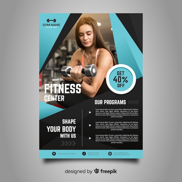 Free Vector gym flyer template