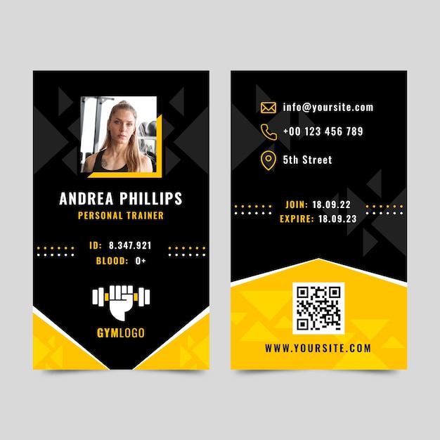 Gym id card template design