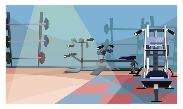 Free vector gym interior illustration