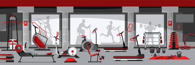 Free Vector gym interior illustration