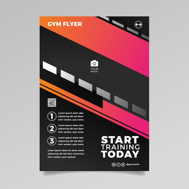 Free Vector gym sport flyer template