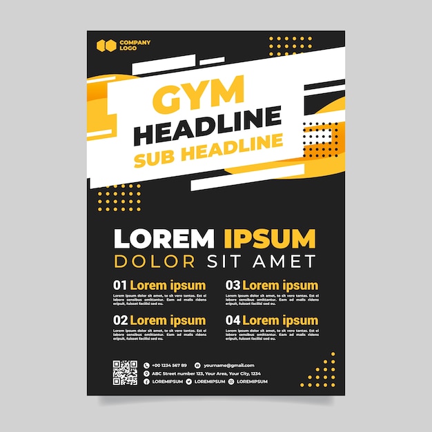 Gym sport flyer template