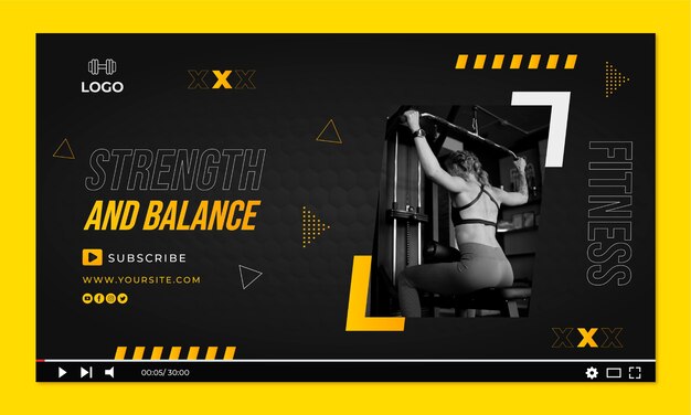 Gym youtube thumbnail template design