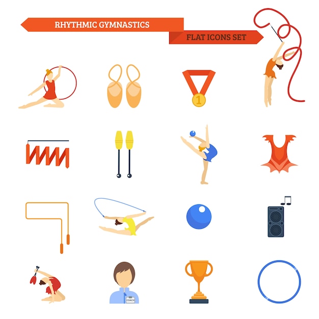 Free Vector gymnastics icon flat