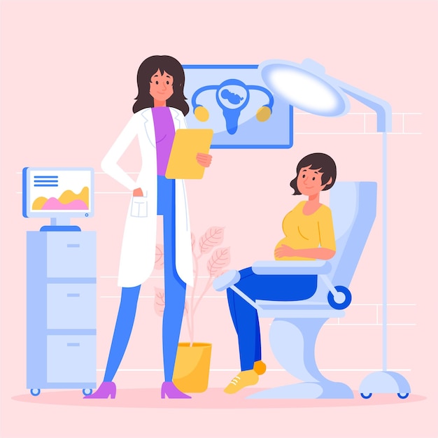 Gynecology consultation illustrated design