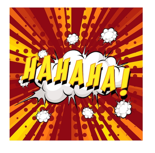 Free Vector ha ha ha wording comic speech bubble on burst