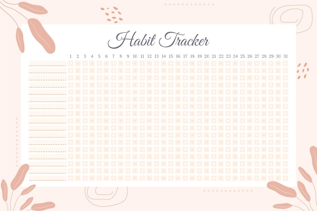 Habit tracker template